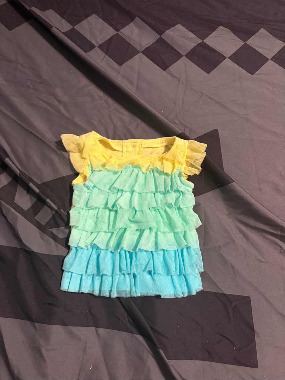 Koala Kids Yellow, Mint & Blue Ruffle Tank